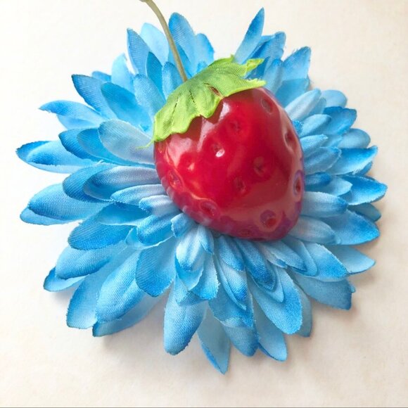 Retro Strawberry Flower Hair Clip Fascinator - Picture 3 of 5
